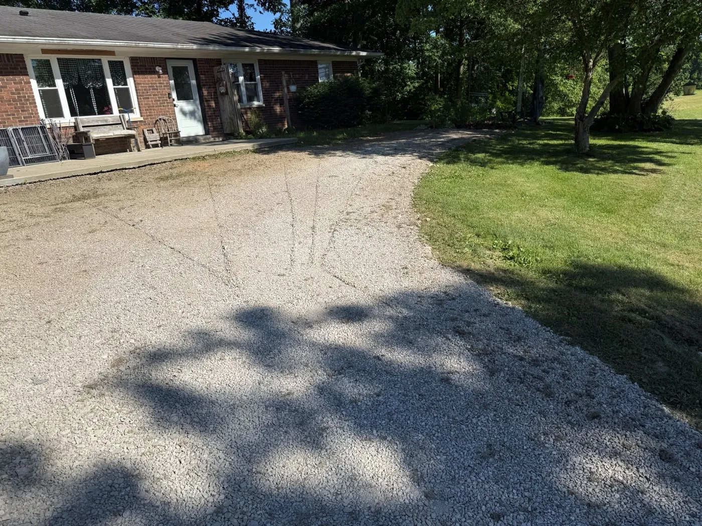 Regraded gravel driveway at a property in central Indiana (photo 2)