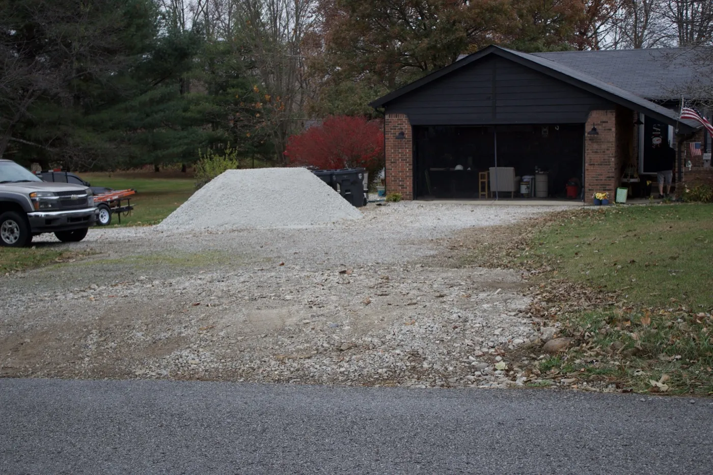 New gravel driveway installation at a property in Shelby County, Indiana (photo 1)
