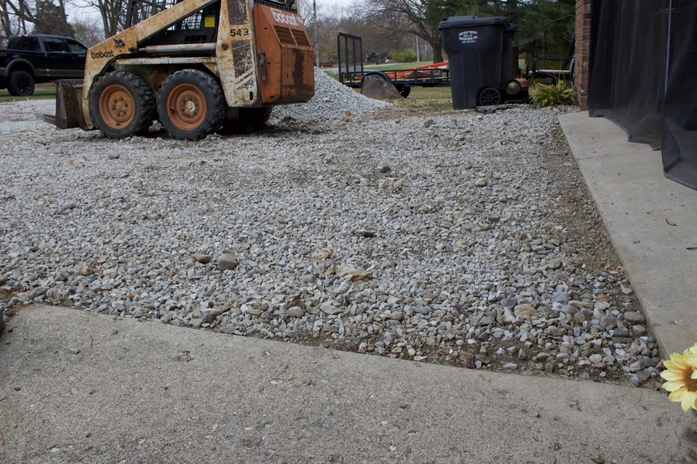 New gravel driveway installation at a property in Shelby County, Indiana (photo 2)