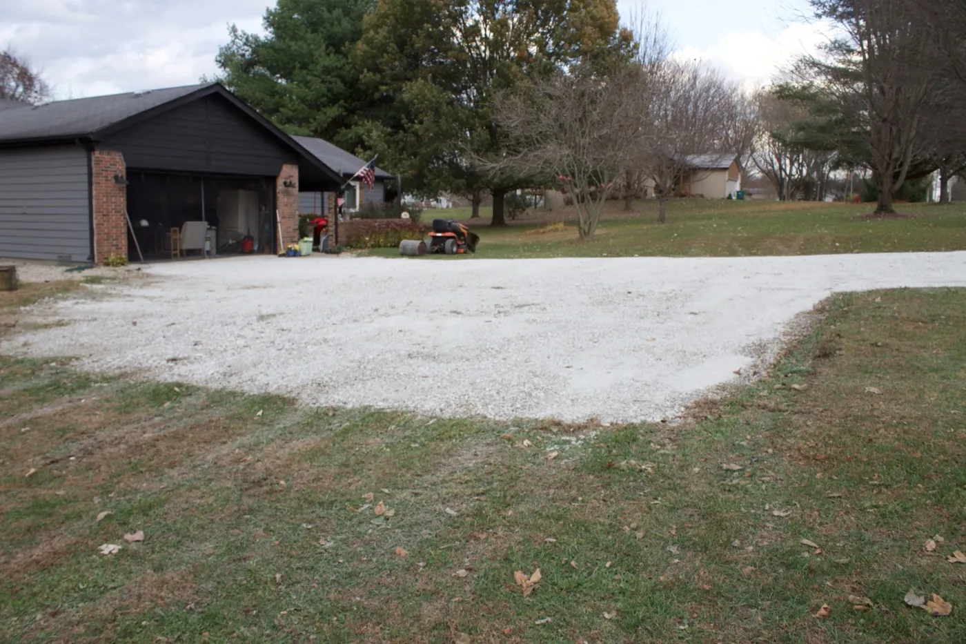 New gravel driveway installation at a property in Shelby County, Indiana (photo 3)